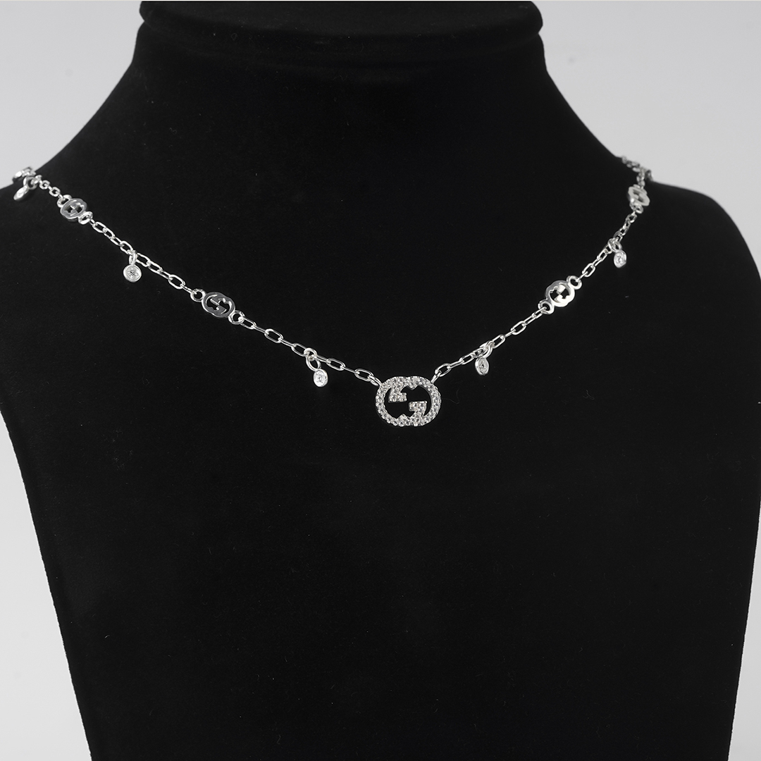 Gucci Interlocking Sterling Silver Necklace