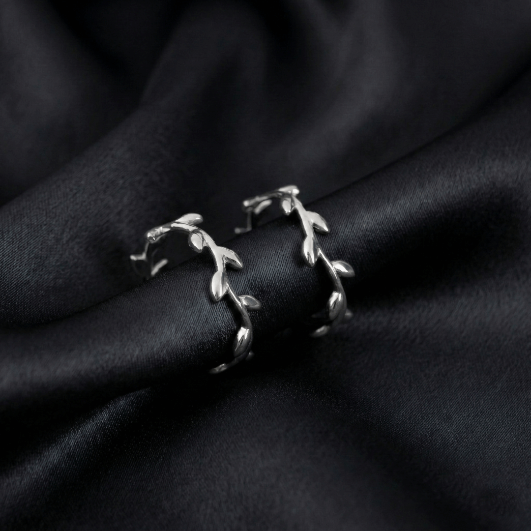 Tiffany Olive Leaf Hoop Earrings