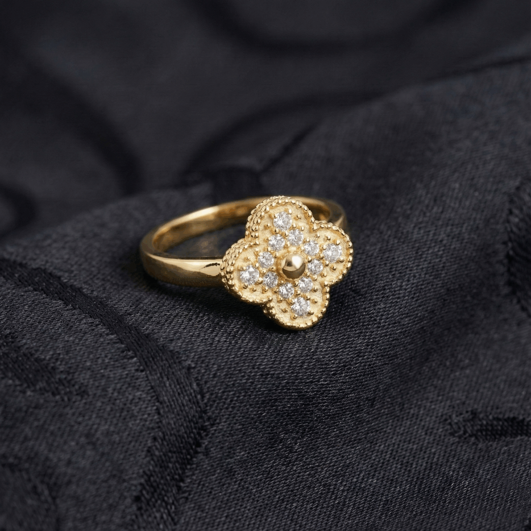 Van Cleef & Arpels, Vintage Alhambra Ring, Gold Filled