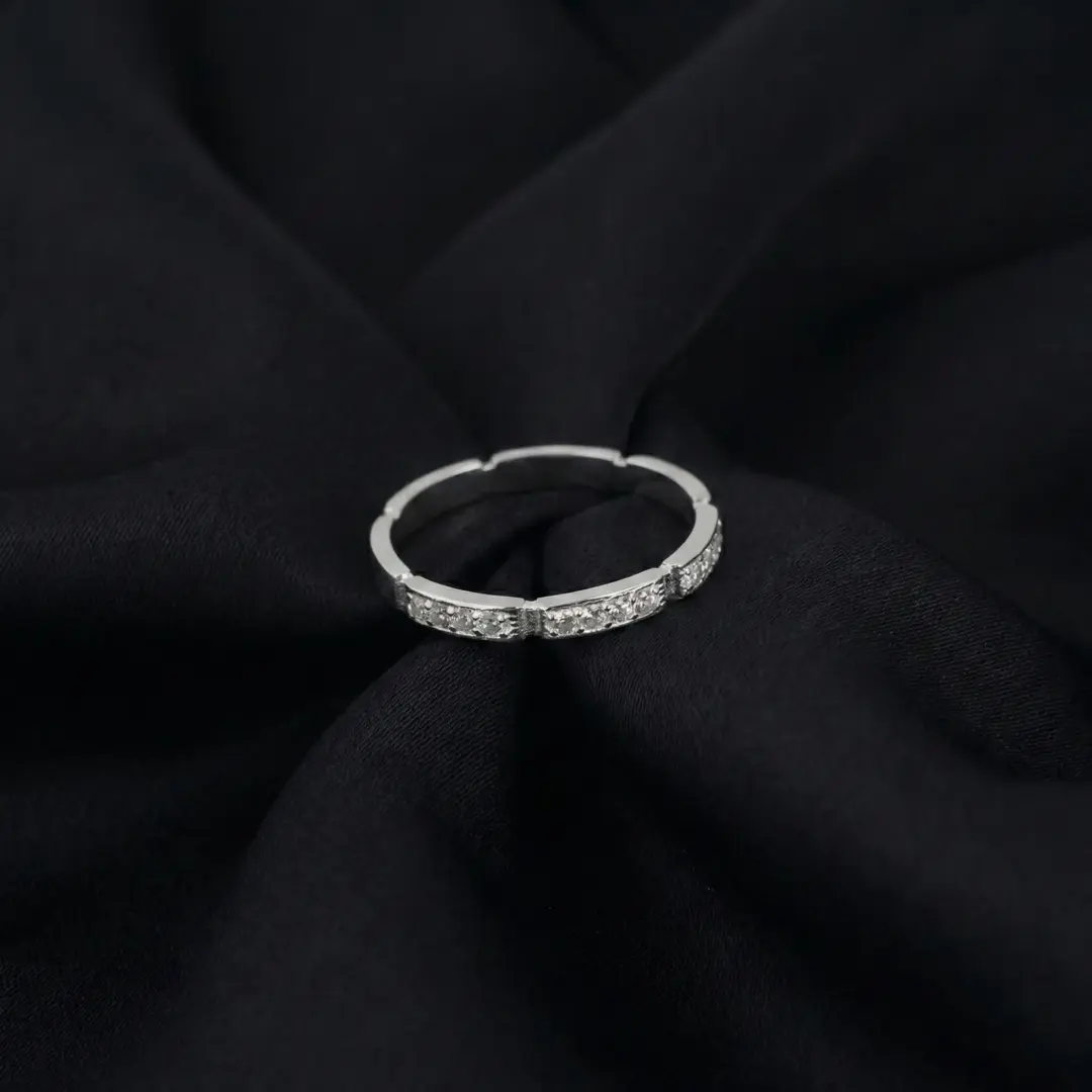Cartier's, Maillon Panthère Wedding Band, Half-paved, Gold Filled