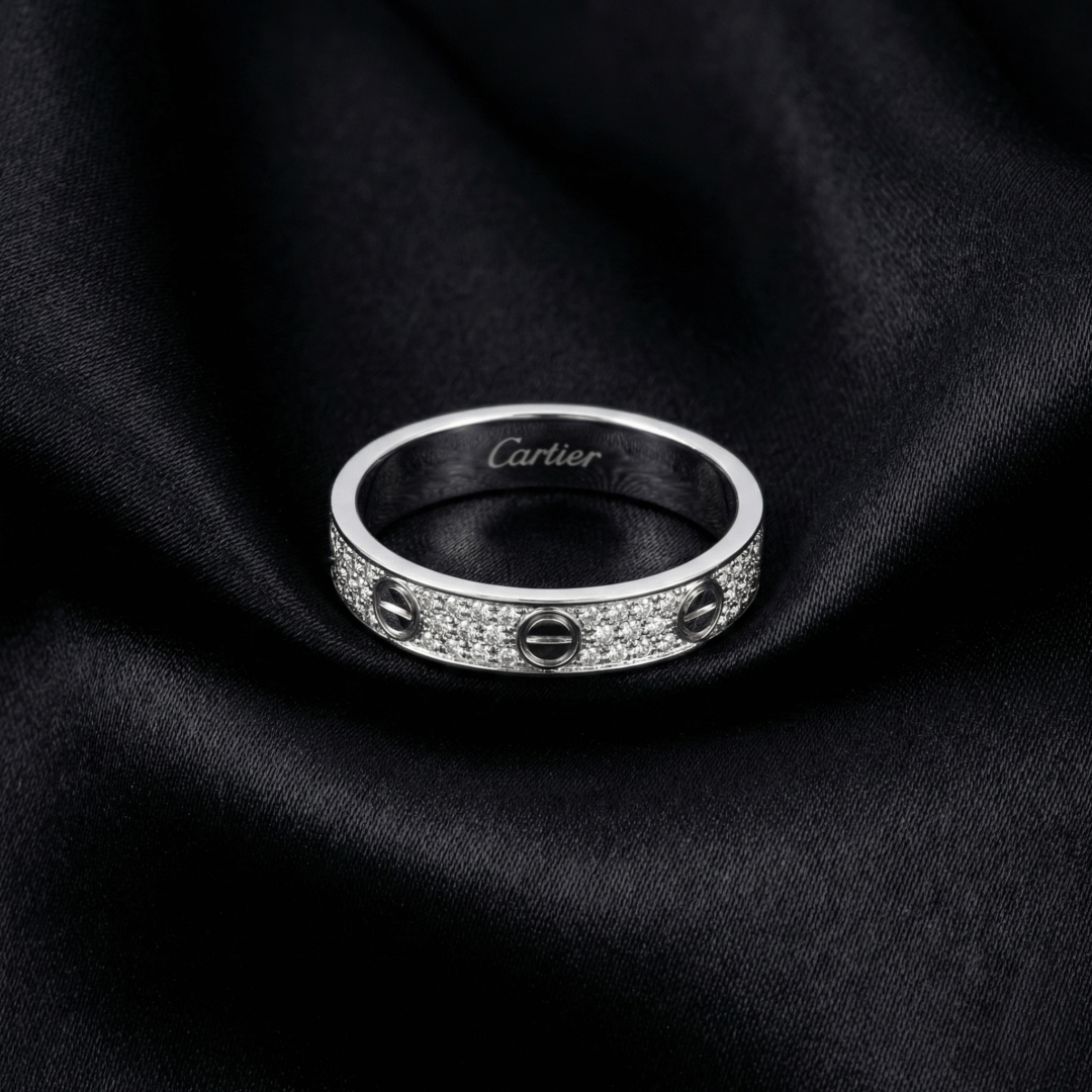 Cartier's, LOVE ring, Small Model, Paved