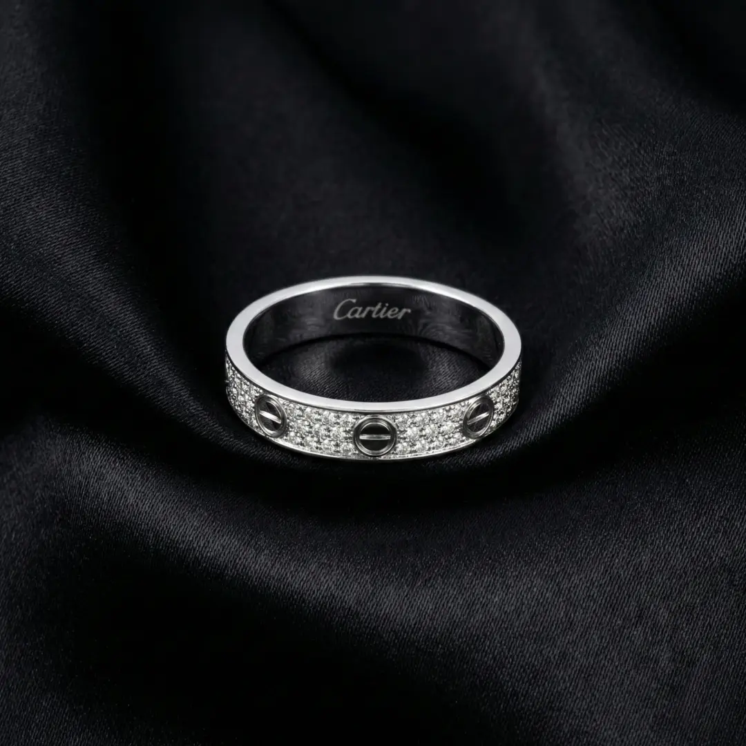 Cartier's, LOVE ring, Small Model, Paved