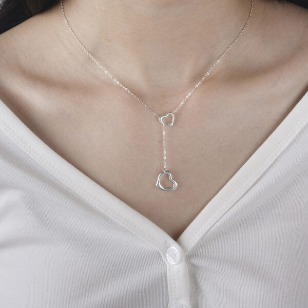 Open Heart Lariat Necklace