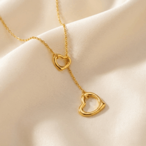 Tiffany Open Heart Lariat Necklace, Gold Filled