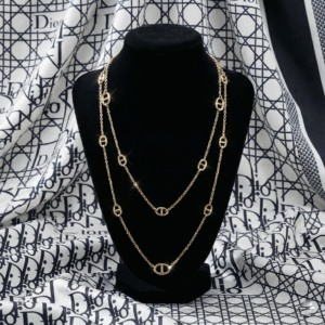 Dior Luxury Style Designer Pig Nose Necklace, Gold Filled