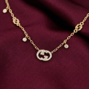 Gucci Interlocking Sterling Silver Necklace, Gold Filled