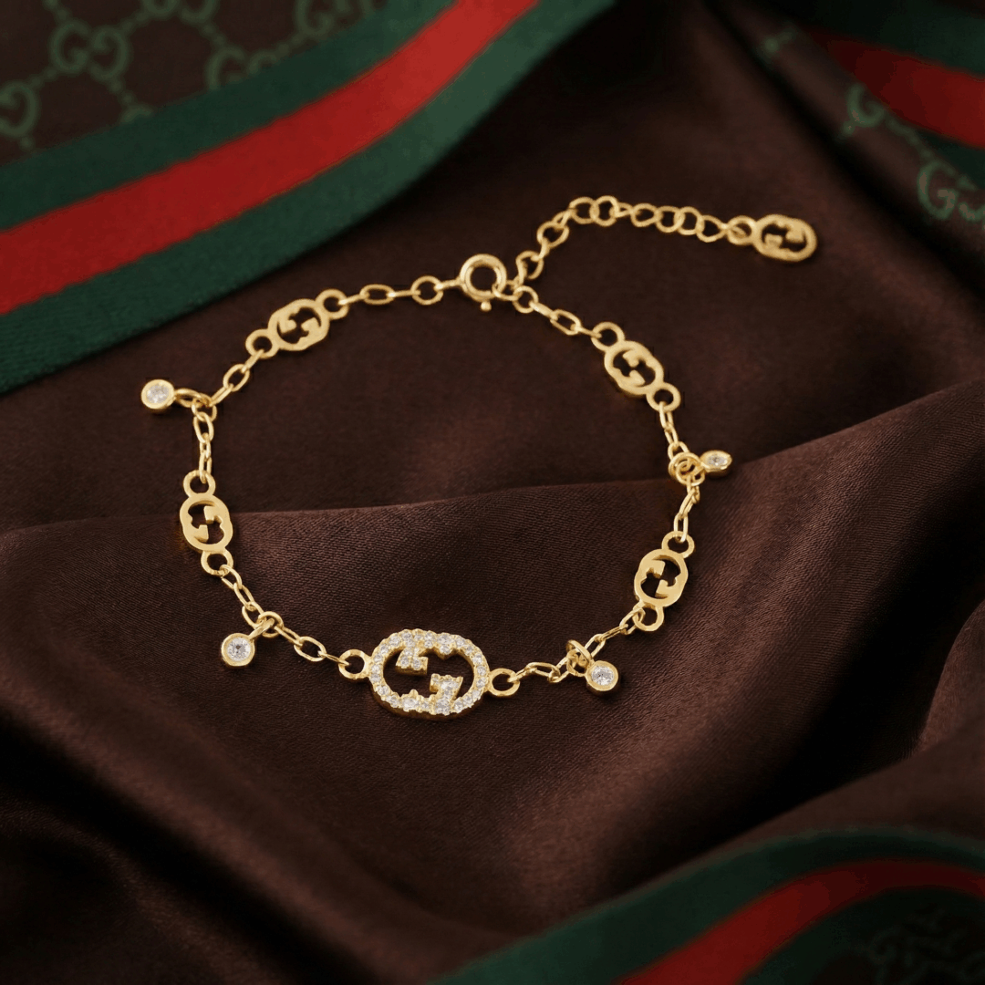 Gucci Interlocking CZ Bracelet, Gold Filled