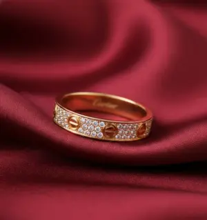Cartier's, LOVE ring, Small Model, Paved, Gold Filled