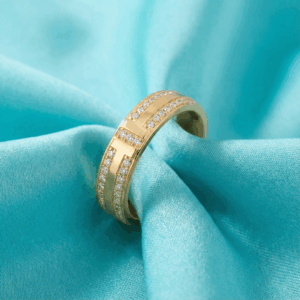 Tiffany T Wide Pavé CZ Ring, Gold Filled