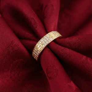 Cartier's, LOVE ring, Small Model, Paved, Gold Filled