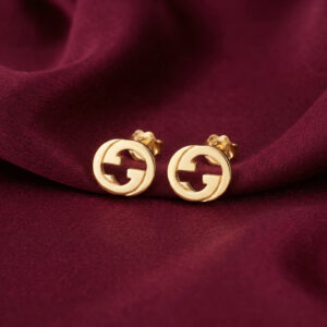 Gucci Interlocking Studs 2 Earrings, Gold Filled