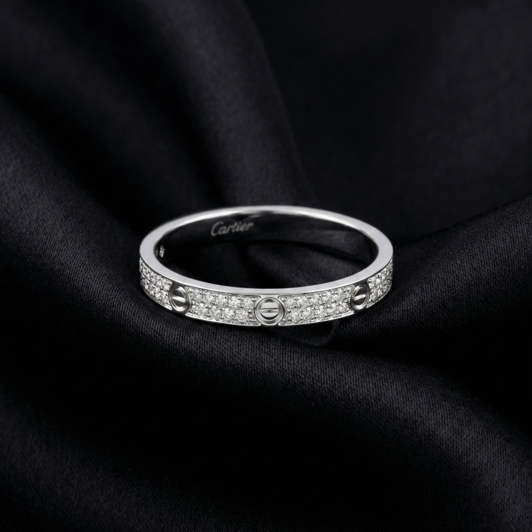 Cartier's, LOVE Ring, Mini Model, Paved