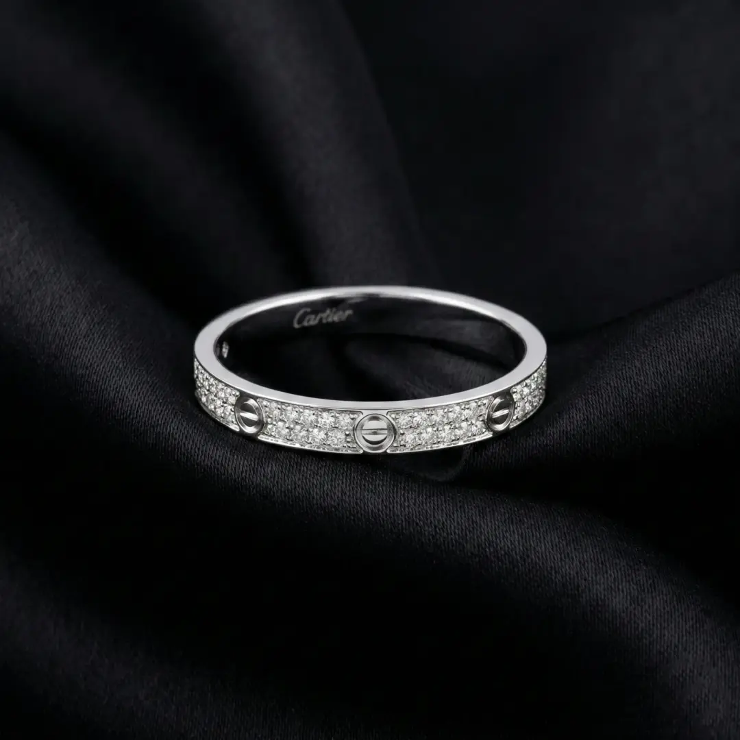 Cartier's, LOVE Ring, Mini Model, Paved
