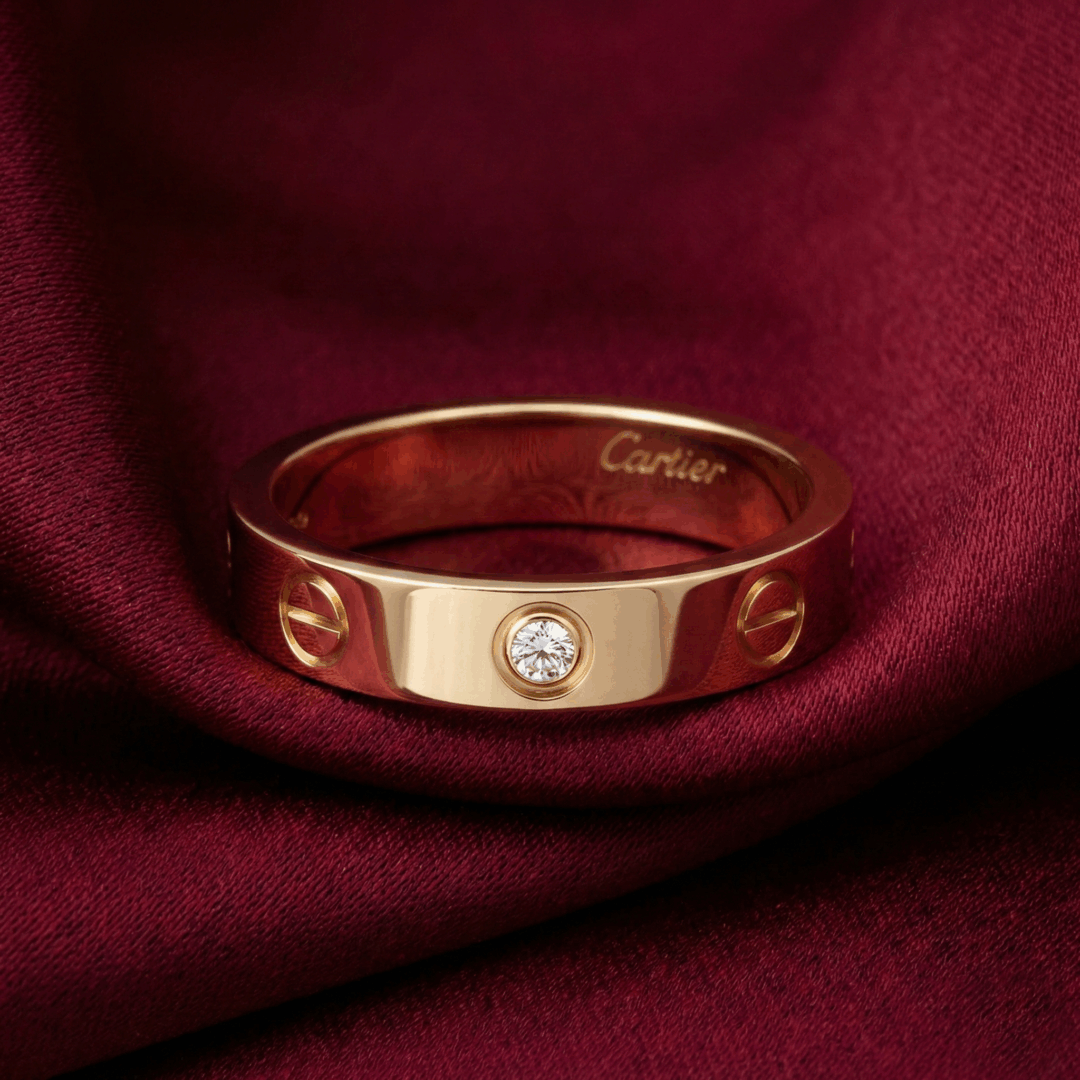 Cartier's, LOVE Ring 1 Stone, Gold Filled