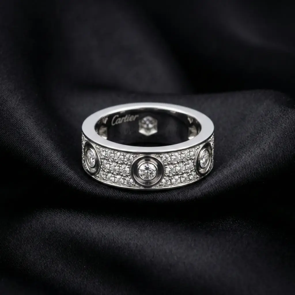 Cartier's, LOVE Ring Pave Stone