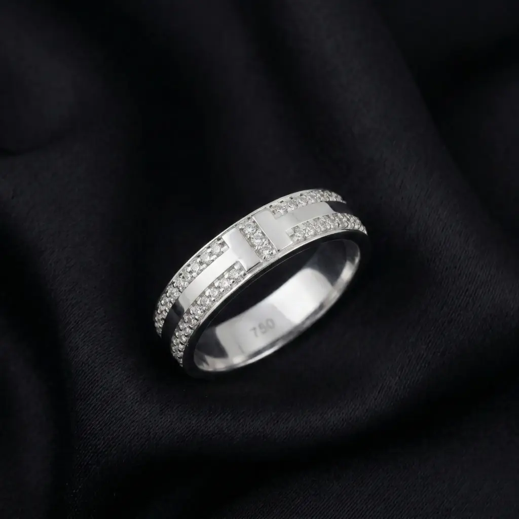 Tiffany T Wide Pavé Stone Ring