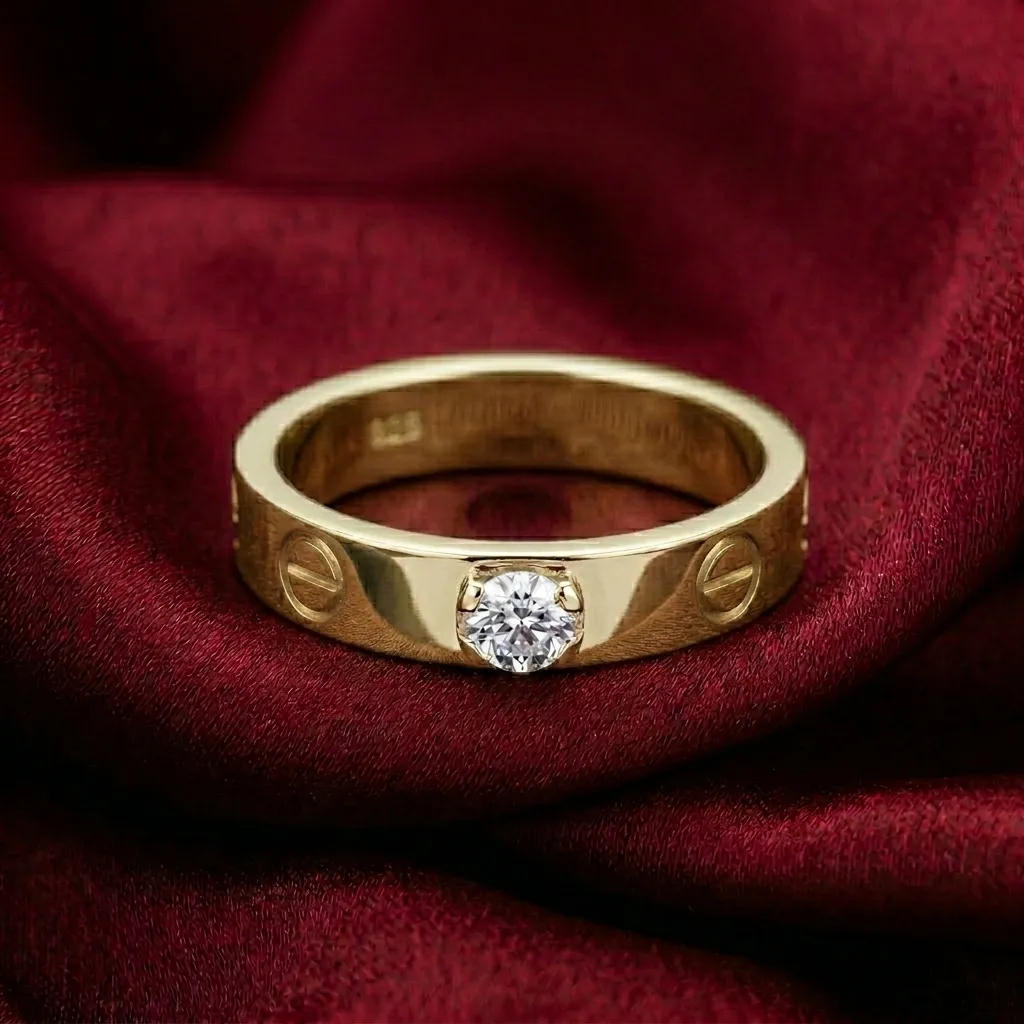 Cartier's, LOVE solitaire, brilliant-cut stone Gold Filled