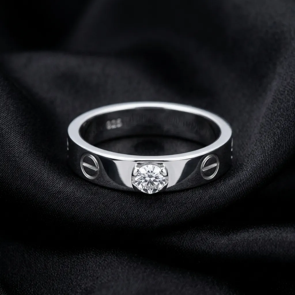 Cartier's, LOVE solitaire, brilliant-cut stone