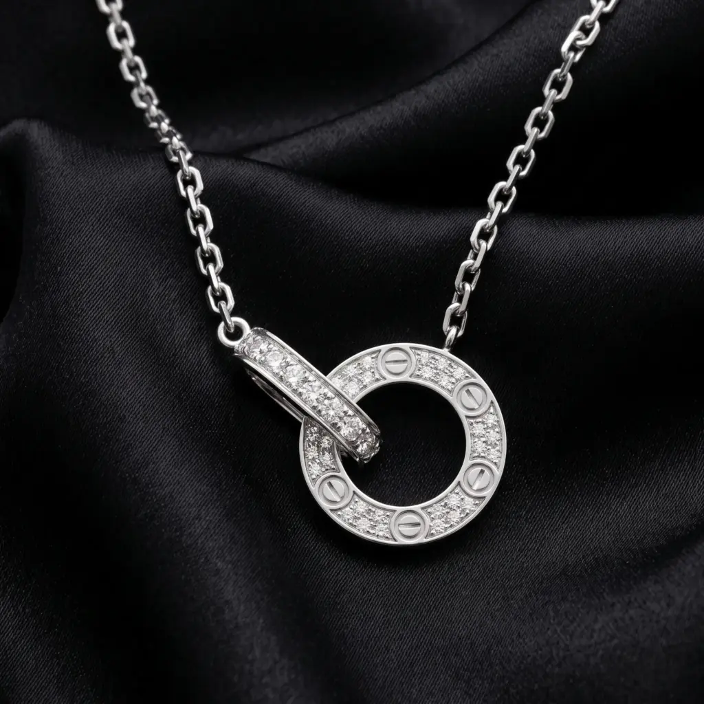 Cartier, LOVE paved Necklace